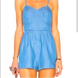 Revolve - Lovers + friends Chambray Denim Romper